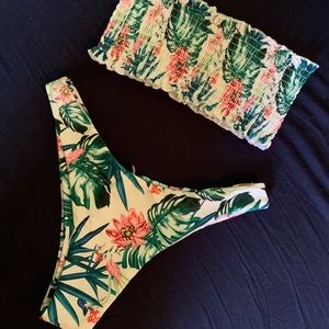 🌸SHEIN High Leg Strapless Bikini